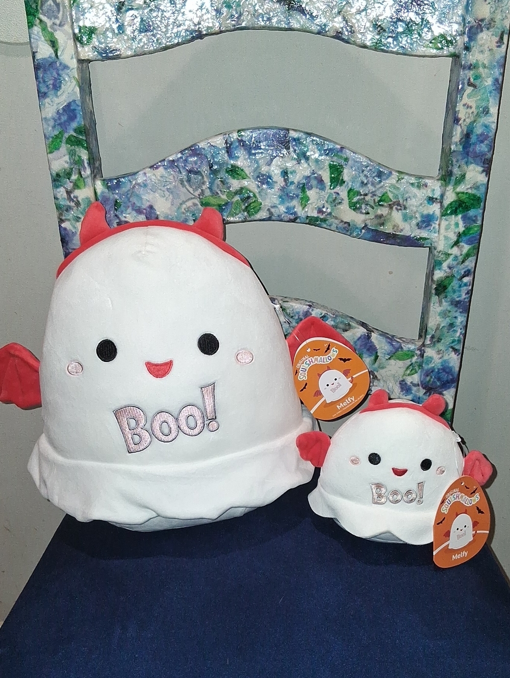 Squishmallows "Melfy" & "Melfy"Cute 'Boo!' Ghost Plush Duo.